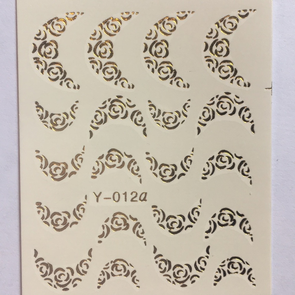 3 for &12 NWT Nail Art Waterslide Tattoo Gold Tips
